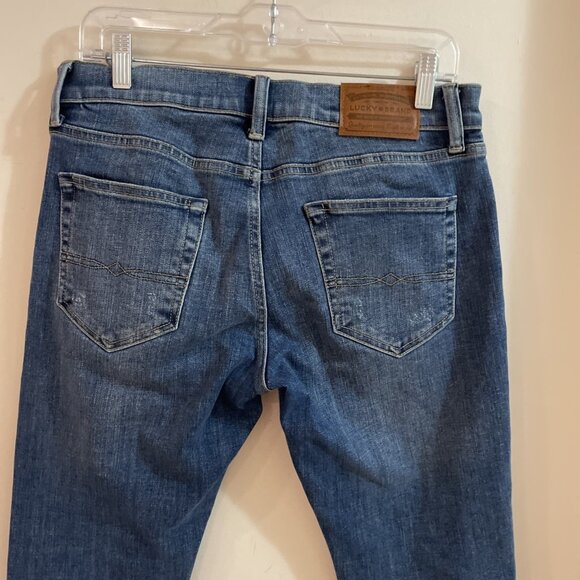 LUCKY BRAND 110 Slim Mens Jeans 30X30 Medium Wash Denim Low Rise Stretch EUC - Picture 4 of 15